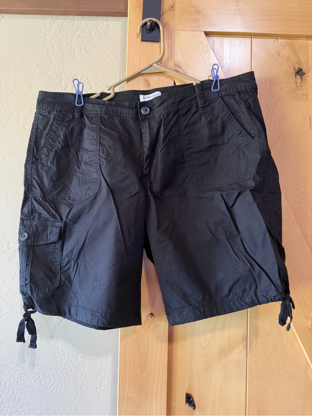 St. John's Bay Black Cargo Shorts with Drawstring Hem